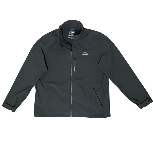 LL Bean Men's Windproof Performance Jacket Softshell Fleece Lined Coat XL Black